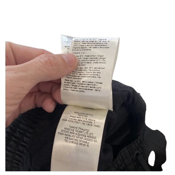 Mens Fendace Fendi Versace Collab Drawstring Swim Shorts Swimwear 56 3XL Black - Picture 7 of 9